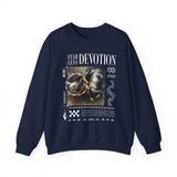 Fearless Devotion Unisex Heavy Blend Crewneck Sweatshirt Courage Loyalty Commitment Graphic Streetwear Pullover