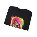 Calavera Punk Skull Unisex Heavy Blend Sweatshirt Neon Gothic Streetwear Pullover Vibrant Rock Rebel Design For Punk Concerts Halloween Parties Tattoo Culture And Alternative Fashion Lovers