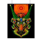 Cell Samurai Matte Vertical Poster Futuristic Japanese Warrior Wall Art Neon Cyberpunk Anime Decor For Gamers Tattoo Studios Living Rooms And Modern Home Interiors