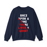 Unisex Once Upon A Time There Lived A Ghost Crewneck Sweatshirt Horror Graphic Pullover Spooky Paranormal Gothic Halloween Inspired Scary Storytelling