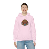 Balinese Barong Mask Unisex Hoodie Heavy Blend Pullover Sweatshirt Tribal Cultural Warrior Spirit Inspired Mythical Festival Graphic Streetwear