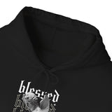 Blessed Angel Statue Graphic Unisex Heavy Blend Hooded Sweatshirt Gothic Streetwear Aesthetic Spiritual Bold Artistic Fashion Hoodie