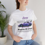 Porsche 911 GT3 RS Berry Purple Inspired Illustrated Sports Car Graphic T Shirt Luxury Performance Racing Streetwear Unisex Heavy Cotton Tee High Speed Motorsport Lifestyle Gift For Car Enthusiasts