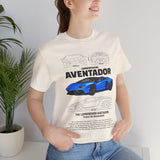 Blue Hypercar Blueprint Unisex Heavy Cotton Tee High Performance Streetwear Design for Car Enthusiasts Racers and Speed Lovers