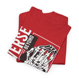 Universe Beyond The Cosmos Unisex Heavy Cotton Tee Graphic Black T Shirt Skeleton Hand Space Infinity Streetwear Futuristic Sci Fi Artistic Fashion Outfit