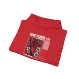 Heart Flower Graphic Hoodie Comfortable Unisex Heavy Blend Sweatshirt Bold Red and Black Floral Heart Design Streetwear Symbol of Love Strength and Vitality Perfect Gift for Friends Birthdays Cozy Days and Casual Wear