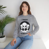 Unisex I Want To Believe Alien Crewneck Sweatshirt UFO Graphic Pullover Extraterrestrial Space Themed Sci Fi Conspiracy Inspired Paranormal Streetwear