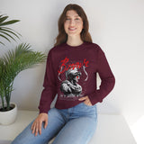 Brave Warrior Roman Gladiator Graphic Print Unisex Heavy Blend Crewneck Sweatshirt Bold Motivational Streetwear Pullover