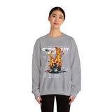 Currency Blaze Burning Money Graphic Unisex Heavy Blend Crewneck Sweatshirt Bold Streetwear Flame Cash Statement Urban Pullover