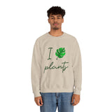 I Love Plants Crewneck Sweatshirt Unisex Heavy Blend Botanical Leaf Eco Friendly Gardening Nature Lover Sustainable Green Living Gift Pullover