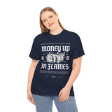 Money Up In Flames Unisex Heavy Cotton Tee Graphic T Shirt Black Streetwear Bold Money Graphic Fire Design Hustler Entrepreneur Alpha Mindset Wealth Fashion