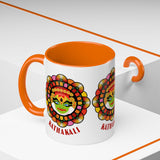 Kathakali Accent Coffee Mug 11oz 15oz Kerala India Classical Dance Art Face Ceramic Cup Cultural Heritage South Indian Folk Design Traditional Festival Gift
