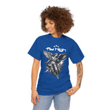 Fly High Angel Design Unisex Heavy Cotton Tee Streetwear Graphic T Shirt Spiritual Guardian Winged Warrior Style