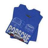 Porsche 911 GT3 RS Technical Blueprint Inspired Illustrated Racing Car Graphic T Shirt High Performance Motorsport Engineering Streetwear Unisex Heavy Cotton Tee Gift For Car Enthusiasts