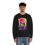 Calavera Punk Skull Unisex Heavy Blend Sweatshirt Neon Gothic Streetwear Pullover Vibrant Rock Rebel Design For Punk Concerts Halloween Parties Tattoo Culture And Alternative Fashion Lovers