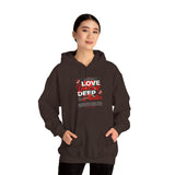 Love Yourself Deep Unisex Heavy Blend Hooded Sweatshirt Self Love Graphic Hoodie Rose Motivational Quote Streetwear Positive Affirmation Fashion Empowerment Apparel