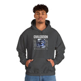 Civilization Eye Of Memory Graphic Unisex Heavy Blend Hooded Sweatshirt Futuristic Visionary Streetwear Abstract Blue Eye Gothic Hoodie