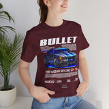 Bullet Blue Street Racing Artwork Unisex Heavy Cotton Tee High Performance Inspired Graphic Shirt For Car Lovers And Urban Streetwear Fans