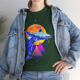 Ballena Cosmic Whale Art Unisex Heavy Cotton Tee Vibrant Geometric Ocean Design Premium Streetwear T Shirt Bold Marine Life Artwork Soft Comfortable Fit Perfect Gift for Nature Lovers and Creative Dreamers