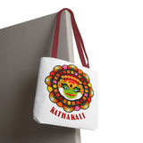 Kathakali Tote Bag Kerala Traditional Dance Art Canvas Bag Indian Culture Onam Festival Malayalam Heritage Ethnic Graphic Reusable Shopping Bag