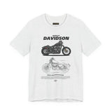 Harley Davidson Sportster Inspired Cruiser Motorcycle Blueprint Graphic Unisex Heavy Cotton Tee Premium Biker Streetwear T Shirt for Riders Enthusiasts Everyday Wear