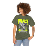 Praise Angel Statue Graphic Unisex Heavy Cotton Tee Spiritual Gothic Streetwear T-Shirt