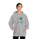 I Love Plants Hoodie Unisex Heavy Blend Sweatshirt Eco Friendly Botanical Leaf Design Gardening Nature Lover Sustainable Green Living Gift Pullover