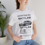 Japanese Performance Coupe Skyline Inspired Unisex Streetwear Tee High Speed Racing Car Graphic Shirt JDM Culture Drift Style Automotive Art Design For Car Lovers Urban Fashion