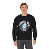 Temporal Echo Lightning Globe Graphic Unisex Heavy Blend Crewneck Sweatshirt Futuristic Sci-Fi Streetwear Pullover