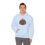 Balinese Barong Mask Unisex Hoodie Heavy Blend Pullover Sweatshirt Tribal Cultural Warrior Spirit Inspired Mythical Festival Graphic Streetwear