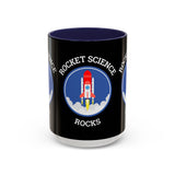 Rocket Science Rocks Accent Coffee Mug 11oz 15oz Space Lover Science Gift Black White Two Tone Ceramic Cup