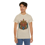 Unisex Balinese Barong Mask Graphic T Shirt Mythical Cultural Warrior Spirit Inspired Tee Tribal Festival Art Streetwear Heavy Cotton Top