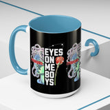 Eyes On Me Boys Medusa Accent Coffee Mug 11oz 15oz Mythological Streetwear Bold Empowerment Design Perfect Gift for Coffee Lovers Friends Birthdays Daily Motivation