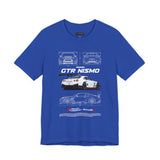 White Track Racing Blueprint Artwork Unisex Heavy Cotton Tee High Performance Inspired Streetwear Graphic Shirt For Car Lovers And Speed Enthusiasts