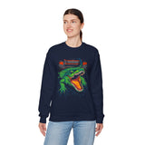 Beast Of The Stadium Unisex Crewneck Sweatshirt Heavy Fleece Blend Neon Crocodile Power Design Electric Green Reptile Streetwear Bold Statement Fashion For Cold-Season Trendsetters