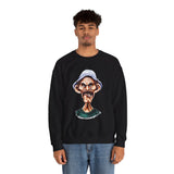Grumpy Street Legend Sweatshirt Bold Unisex Crewneck Funny Caricature Graphic Design Cozy Retro Urban Style Perfect Gift for Streetwear Fans, Artists, and Humor Lovers