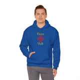 Unisex Deus Vult Hoodie Medieval Crusader Cross Heavy Blend Hooded Sweatshirt Warrior Knight Inspired Vintage Christian Symbol Streetwear