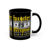 Hustler Original Money Maker Accent Coffee Mug 11oz 15oz Streetwear Bold Dollar Bill Graphic Motivational Entrepreneur Ceramic Cup