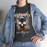 Death Silence Skull Fire Graphic Unisex Heavy Cotton Tee Gothic Horror Streetwear Bold Vintage Dark Flame Skull T Shirt