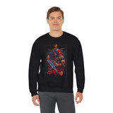 Guerrero Warrior Unisex Sweatshirt Bold Tribal Art Design Ancient Strength Symbol Cultural Fighter Graphic Streetwear For Gym Festivals Motivation And Everyday Power
