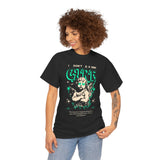 I Don’t Care True Freedom Angel Unisex Heavy Cotton Tee Gothic Cherub Graphic Bold Motivational Streetwear Aesthetic Statement T Shirt