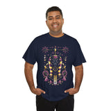 Anubis Balance God Unisex Heavy Cotton Tee Egyptian Mythology Streetwear Graphic T Shirt Bold Cosmic Art Design For Men And Women Perfect For Festivals Spiritual Wear And Fashion Lovers