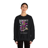 Romance Rose Unisex Heavy Blend Crewneck Sweatshirt Graphic Pullover Black Gothic Aesthetic Love Inspired Streetwear Fashion Artistic Outfit