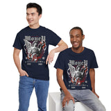 Money Bright Unisex Heavy Cotton Tee Angel Statue Graphic Gothic Streetwear Red Neon Aesthetic Artistic Fashion Statement T Shirt