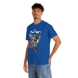 Fly High Angel Design Unisex Heavy Cotton Tee Streetwear Graphic T Shirt Spiritual Guardian Winged Warrior Style