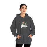 Bloom Stronger Floral Graphic Hoodie Comfortable Unisex Sweatshirt Motivational Streetwear Inspirational Empowerment Design for Self Growth Resilience Perfect Gift for Friends Birthdays Cozy Days Casual Wear