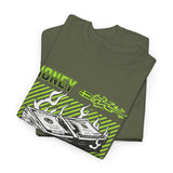 Money Power Unisex Heavy Cotton Tee Bold Dollar Stack Graphic Neon Green Streetwear Aesthetic Hustle Mindset Motivational T Shirt
