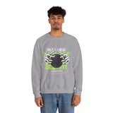 Destiny Fearless Pursuit of Happiness Unisex Heavy Blend Crewneck Sweatshirt Gothic Skeleton Hands Globe Graphic Streetwear Bold Motivational Pullover