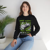 Money Power Unisex Heavy Blend Crewneck Sweatshirt Dollar Stack Neon Green Graphic Hustle Mindset Streetwear Motivational Pullover