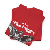 Fly High Angel Design Unisex Heavy Cotton Tee Streetwear Graphic T Shirt Spiritual Guardian Winged Warrior Style